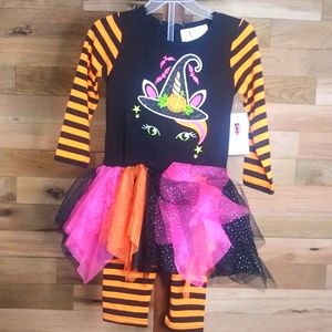 Emily Rose Halloween Cat Applique Legging Set
